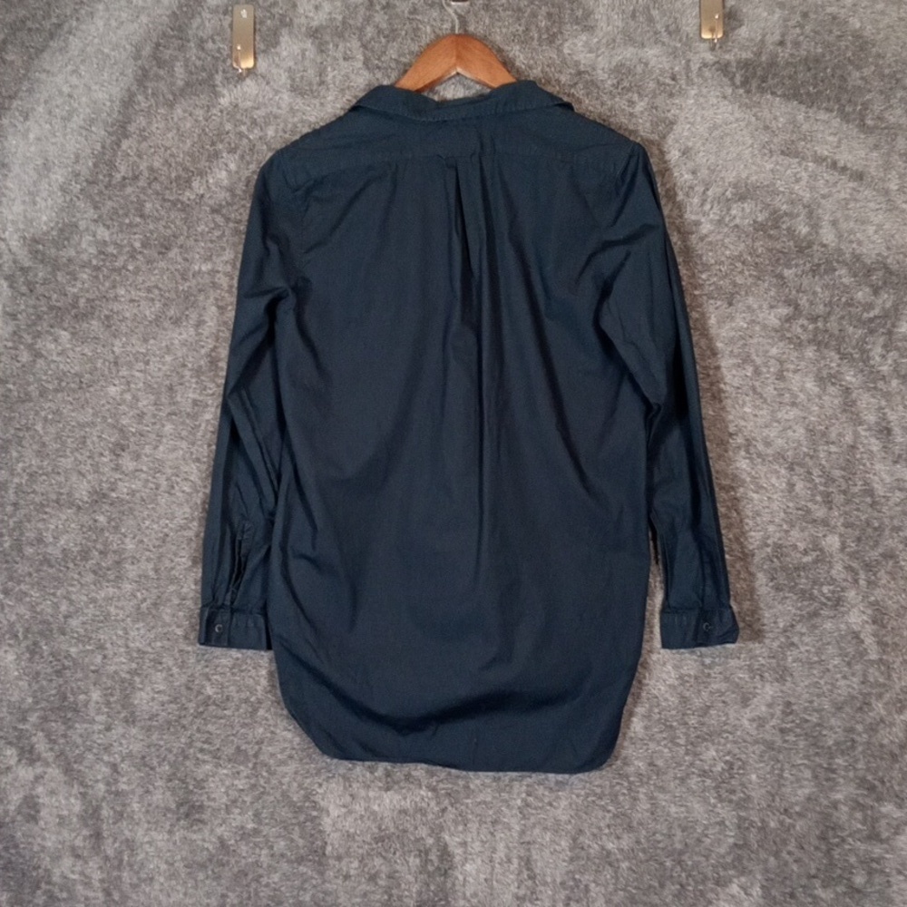 AYR Navy Cotton Half Button Down Tunic Office Minimilist  Womens  Small - Picture 3 of 5